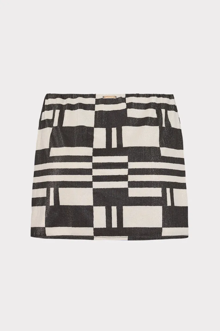 jessie_barcelona_shimmer__4.webp Store MILLY Jessie Barcelona Shimmer Puzzle Swim Skirt Ecru/Black