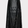Store MILLY Jolene Eyelet Vegan Leather Skirt Black
