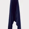 Shop MILLY Jordyn Satin Pleated Strapless Dress Navy