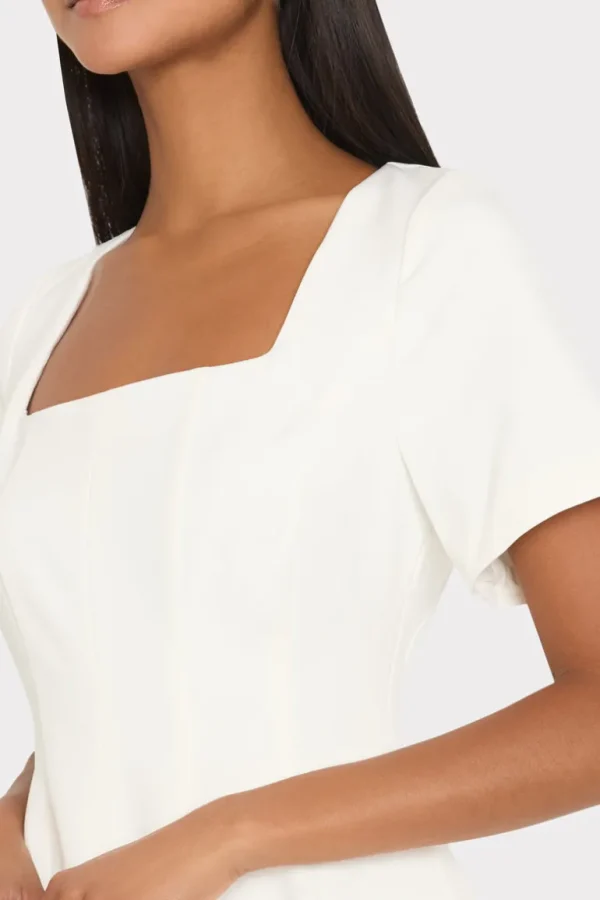 Store MILLY Joy Lace Combo Mini Godet Dress White