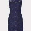 Fashion MILLY Judy Lace Mini Dress Navy