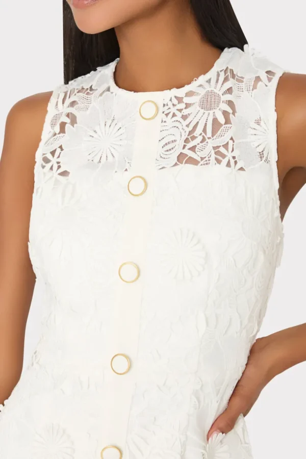 Cheap MILLY Judy Lace Mini Dress White