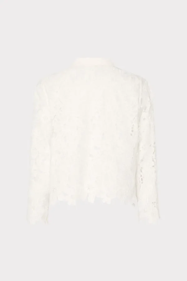 New MILLY June Roja Lace Top White
