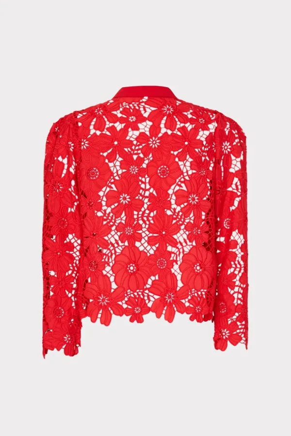 Best MILLY June Roja Lace Top Red