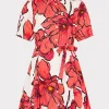 Fashion MILLY Juni Windflower Pastel Poplin Mini Dress Coral Multi