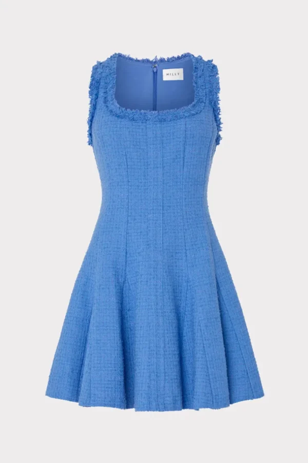New MILLY Juniper Boucle Mini Dress Blue