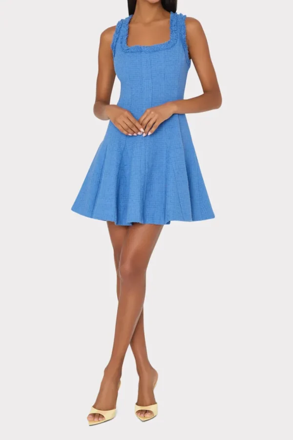 New MILLY Juniper Boucle Mini Dress Blue