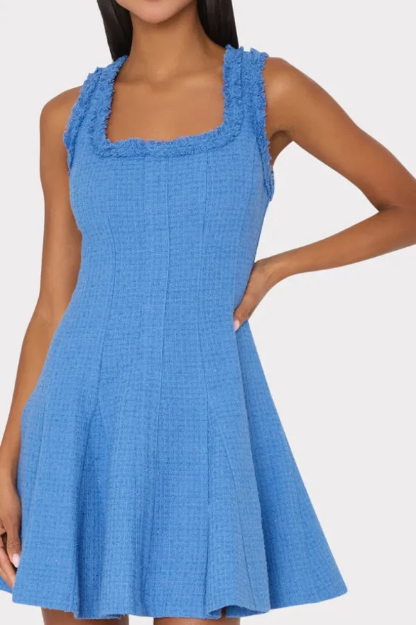 New MILLY Juniper Boucle Mini Dress Blue