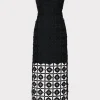 Cheap MILLY Kait Tile Lace Dress Black