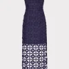 Shop MILLY Kait Tile Lace Dress Navy