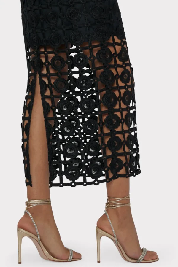 Cheap MILLY Kait Tile Lace Dress Black