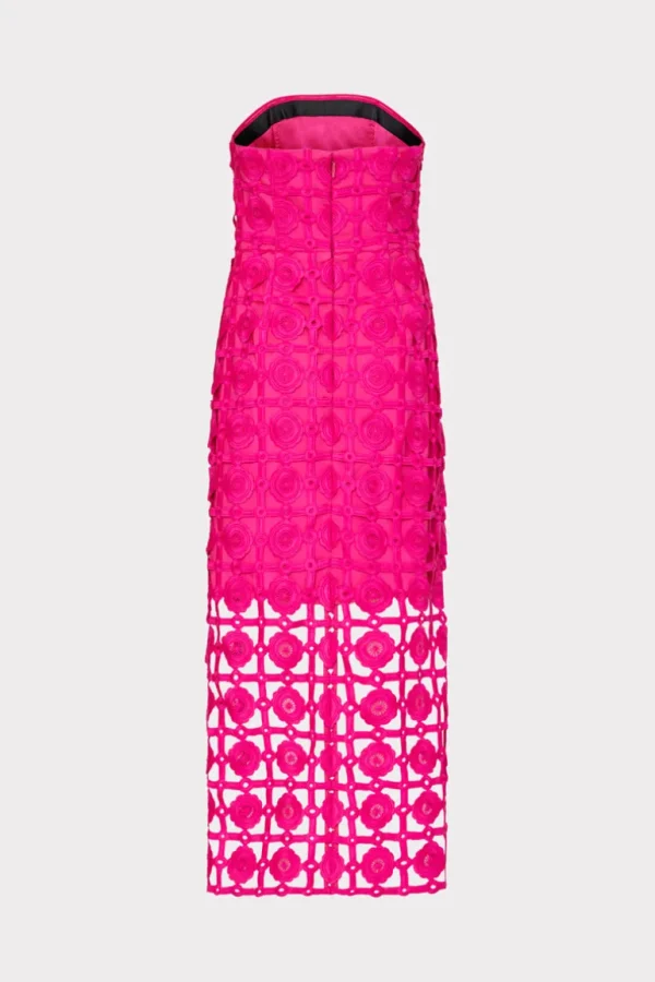 Best Sale MILLY Kait Tile Lace Dress Milly Pink