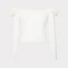 Cheap MILLY Kayla Off The Shoulder Knit Top Ecru