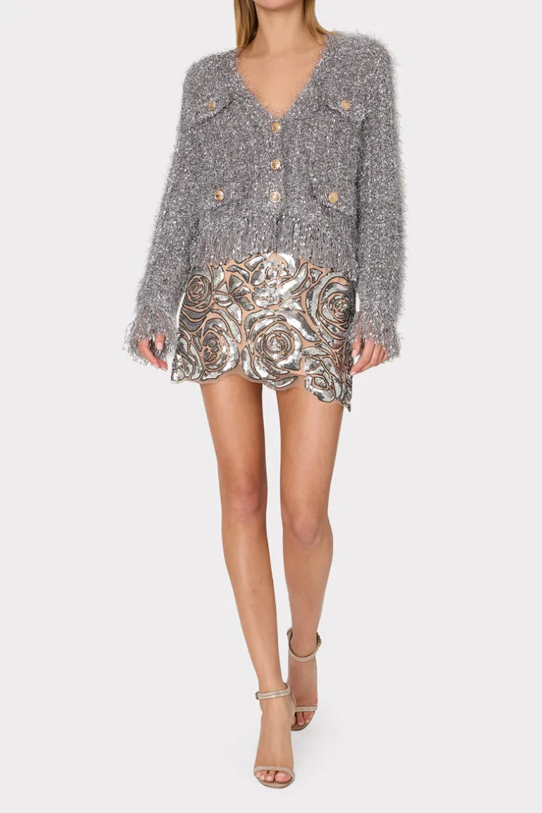 kristina_rose_sequins_min_1.webp Best MILLY Kristina Rose Sequins Mini Skirt Silver