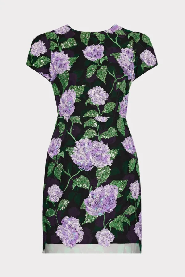 Flash Sale MILLY Kyla Printed Sequins Mini Dress Lilac Multi