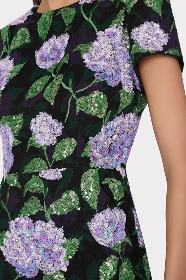 Flash Sale MILLY Kyla Printed Sequins Mini Dress Lilac Multi