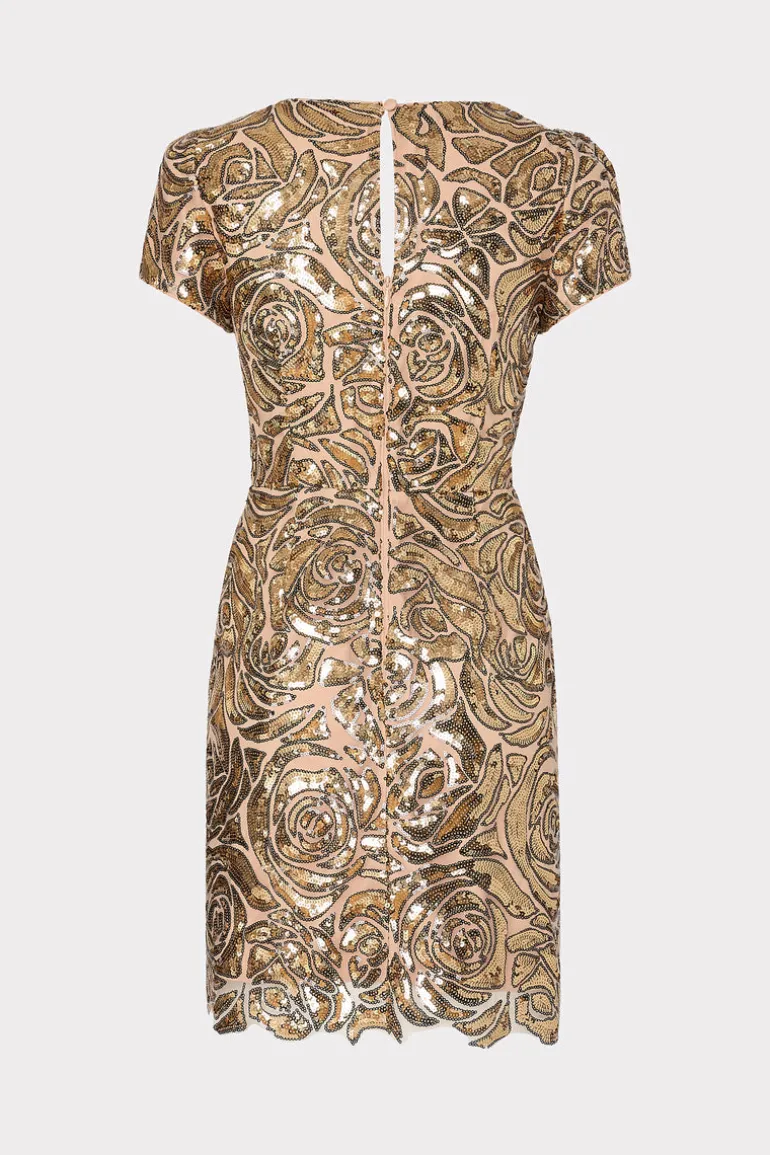 kyla_rose_sequins_mini_dr_3.webp Sale MILLY Kyla Rose Sequins Mini Dress Gold