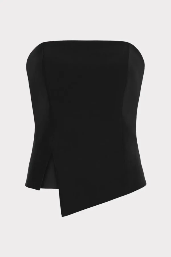 Sale MILLY Lana Cady Strapless Top Black