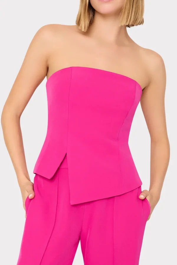 New MILLY Lana Cady Strapless Top Fuchsia