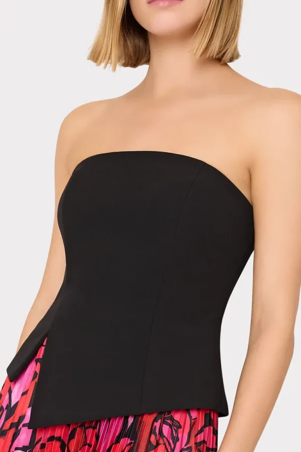 Sale MILLY Lana Cady Strapless Top Black