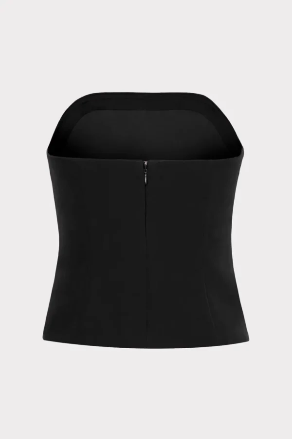 Sale MILLY Lana Cady Strapless Top Black