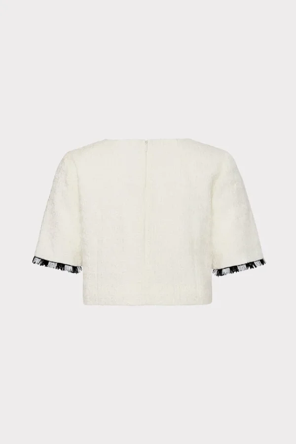 Best MILLY Lee Beaded Fringe Top Ecru