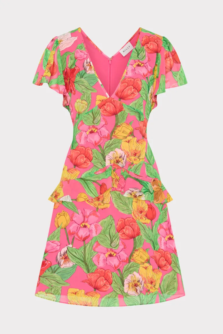 lee_tulip_rosette_mini_dr_0.webp New MILLY Lee Tulip Rosette Mini Dress Pink Multi