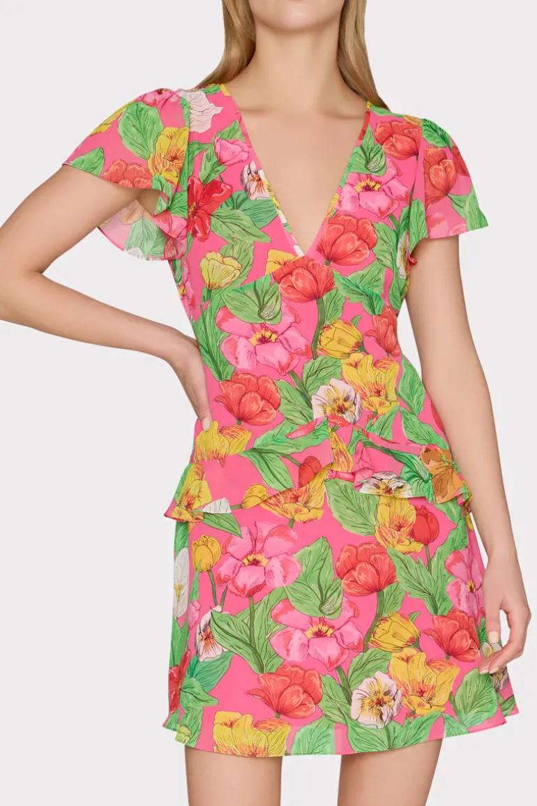 lee_tulip_rosette_mini_dr_2.webp New MILLY Lee Tulip Rosette Mini Dress Pink Multi