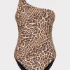 Shop MILLY Leopard One Shoulder One Piece Multi