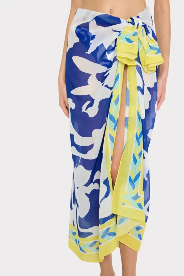 Flash Sale MILLY Lily Silhouette Sarong Blue/Ecru
