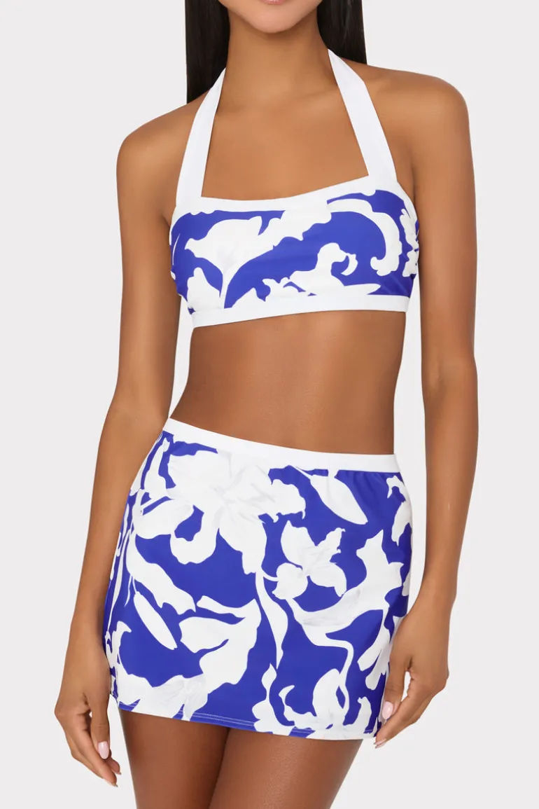 lily_silhouette_swim_skir_1.webp Best Sale MILLY Lily Silhouette Swim Skirt Blue/Ecru