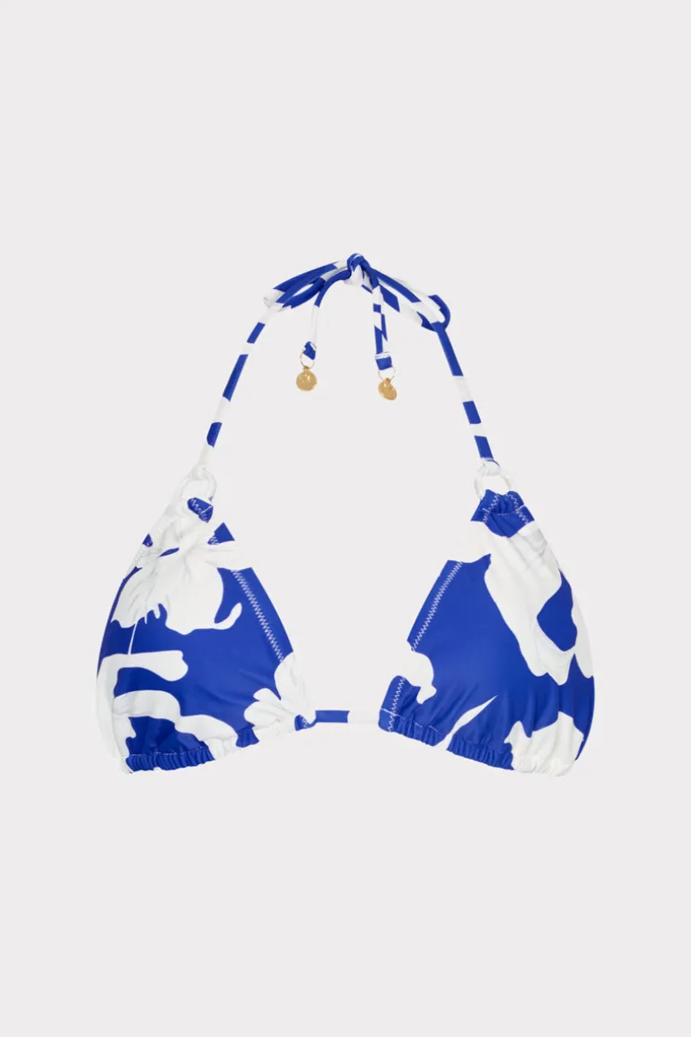 lily_silhouette_triangle__0.webp Discount MILLY Lily Silhouette Triangle Bikini Top Blue/Ecru