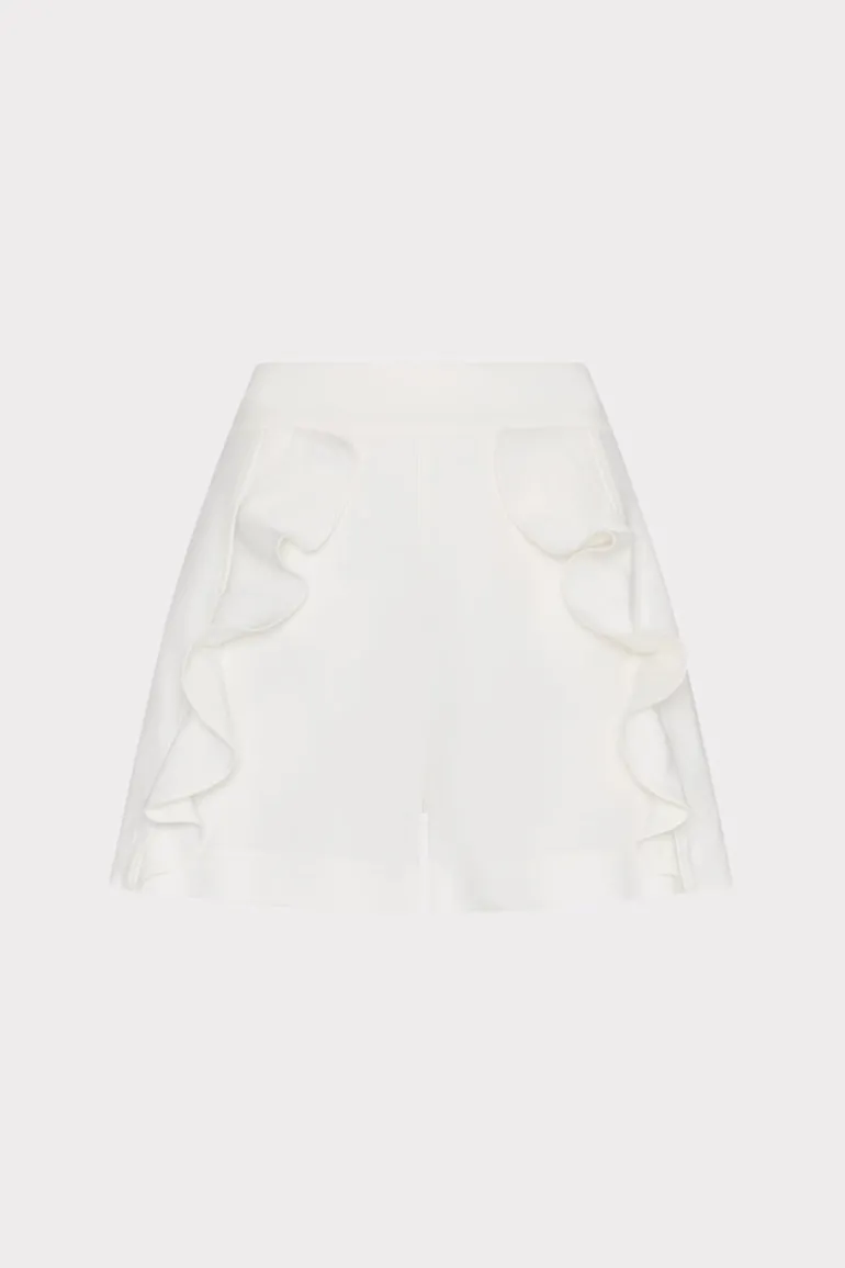 linen_ruffle_short_0.webp Online MILLY Linen Ruffle Short White