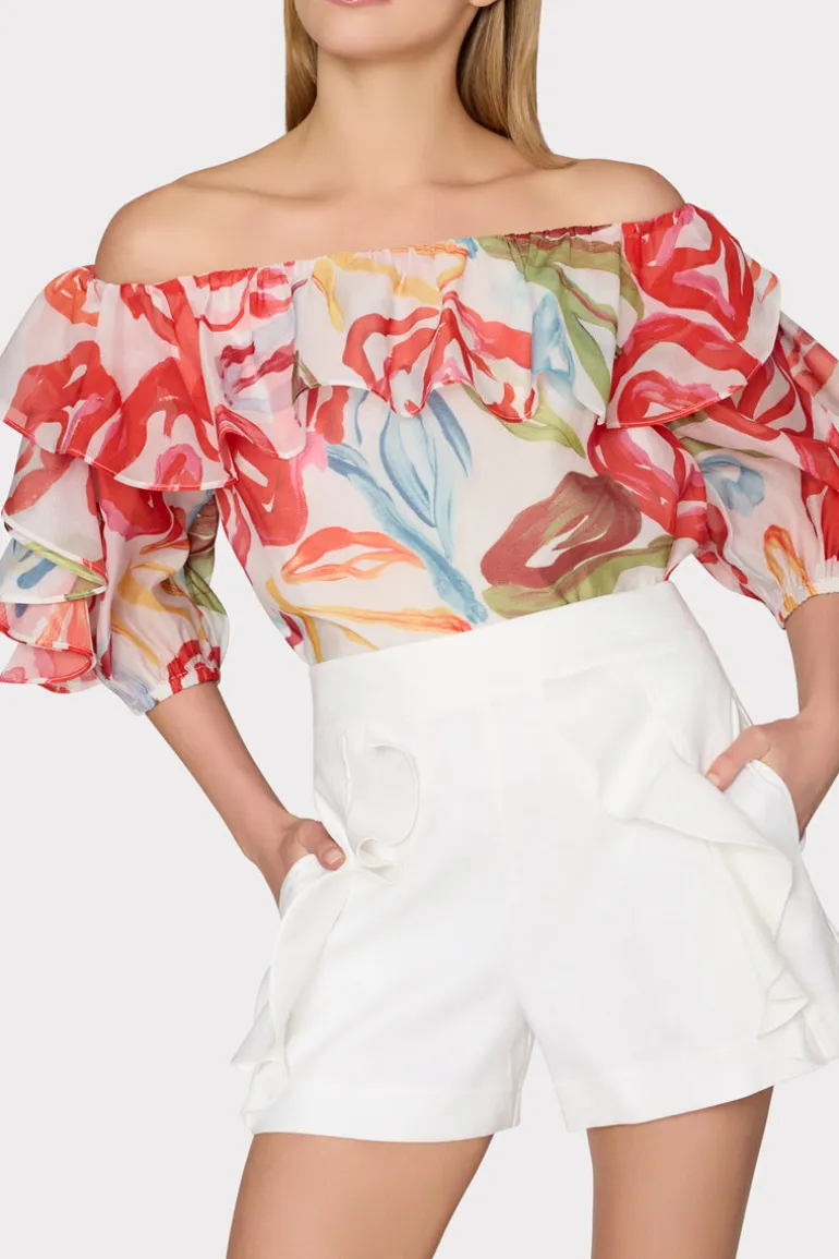 linen_ruffle_short_3.webp Online MILLY Linen Ruffle Short White