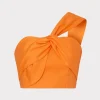 Shop MILLY Linen Top Tangerine