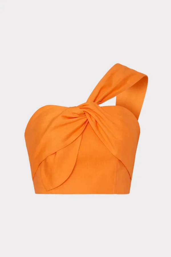 Shop MILLY Linen Top Tangerine
