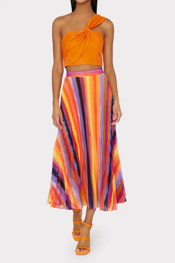 Shop MILLY Linen Top Tangerine