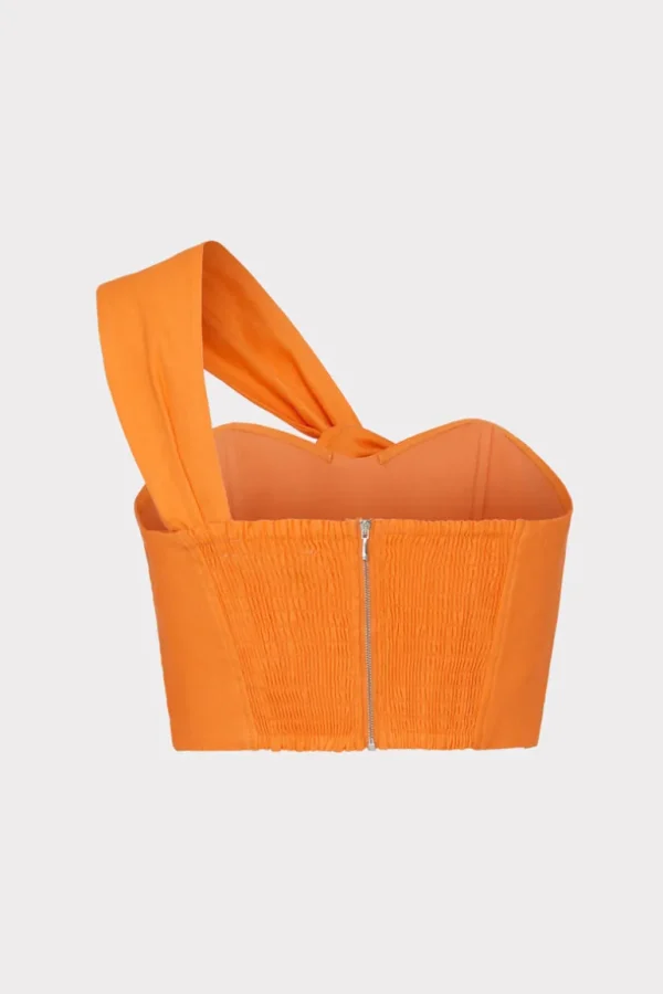 Shop MILLY Linen Top Tangerine