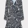 New MILLY Liv Pleated Dress Black Rose