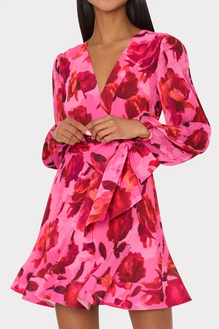liv_blurred_blossom_pleat_2.webp Flash Sale MILLY Liv Blurred Blossom Pleated Dress Pink Multi