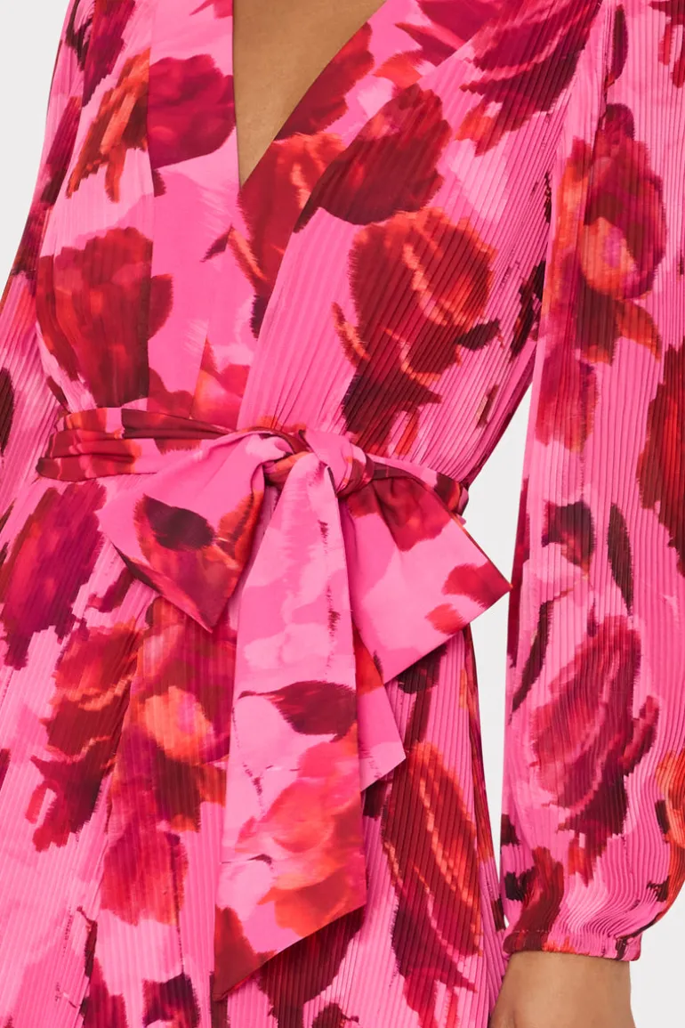 liv_blurred_blossom_pleat_3.webp Flash Sale MILLY Liv Blurred Blossom Pleated Dress Pink Multi
