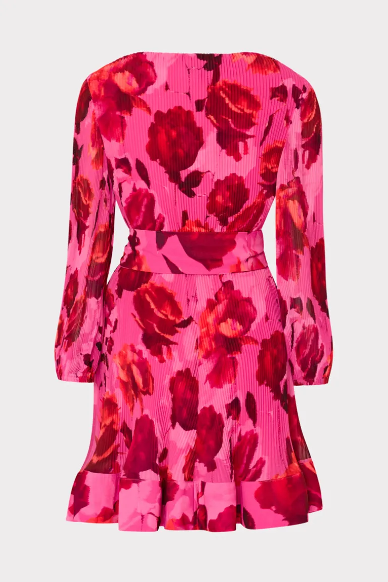 liv_blurred_blossom_pleat_4.webp Flash Sale MILLY Liv Blurred Blossom Pleated Dress Pink Multi