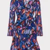 Outlet MILLY Liv Dream Rose Pleated Dress Dream Rose Blue