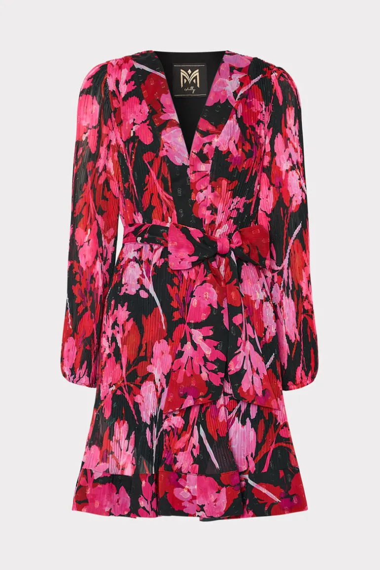 liv_oversized_peony_pleat_0.webp Cheap MILLY Liv Oversized Peony Pleated Dress Black/Red