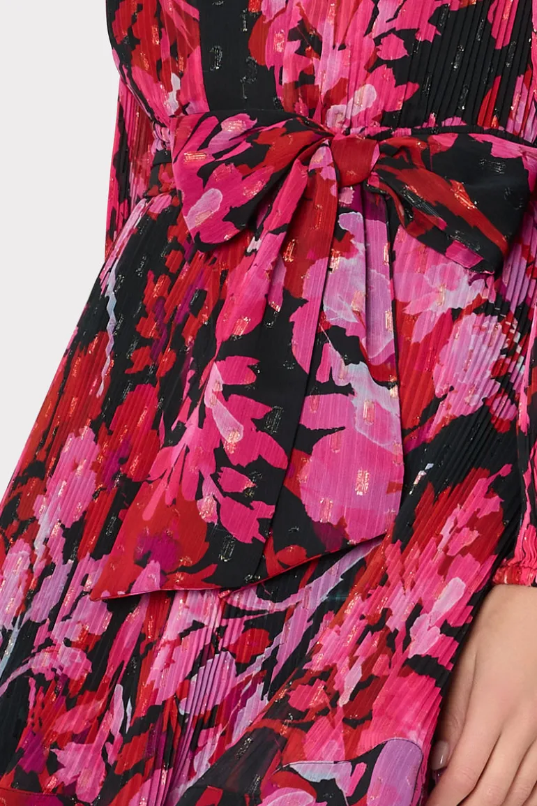 liv_oversized_peony_pleat_3.webp Cheap MILLY Liv Oversized Peony Pleated Dress Black/Red