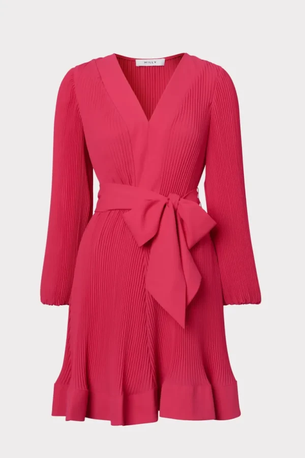 Flash Sale MILLY Liv Pleated Dress Milly Pink