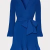 Cheap MILLY Liv Pleated Dress Sapphire
