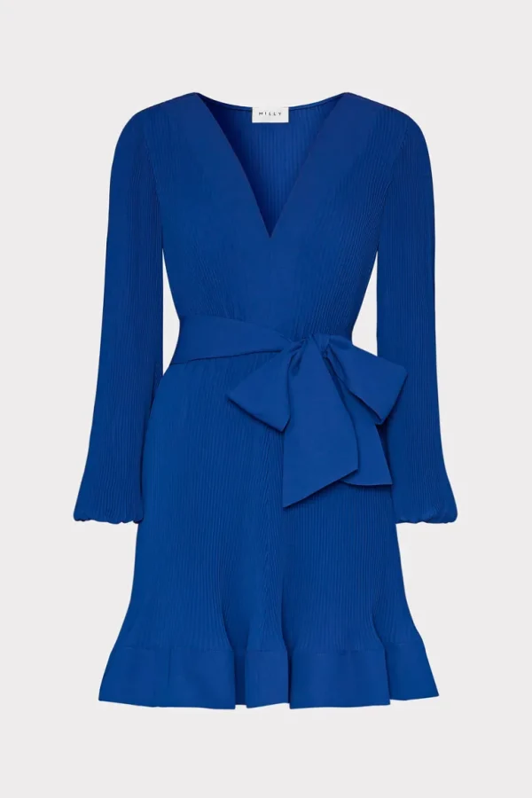Cheap MILLY Liv Pleated Dress Sapphire
