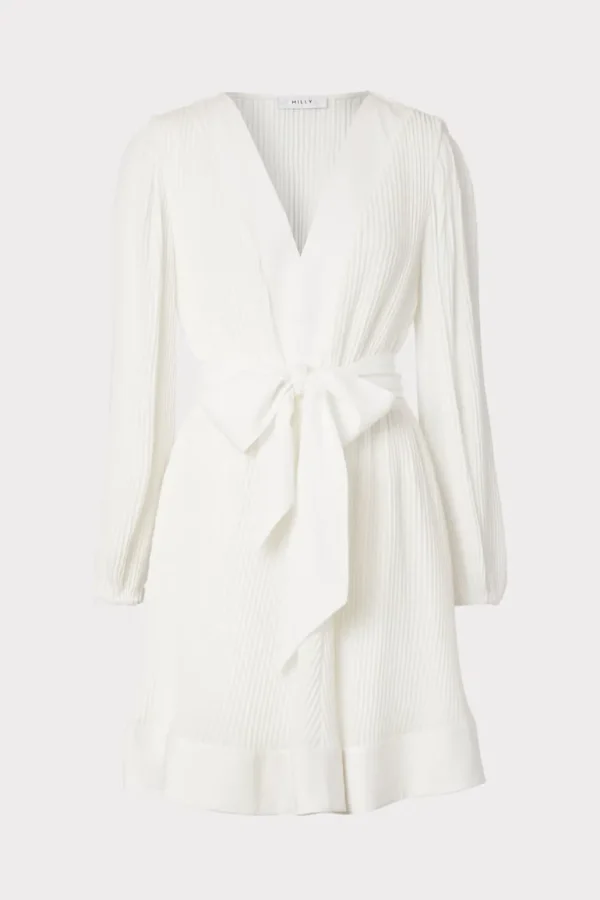 Fashion MILLY Liv Pleated Dress White