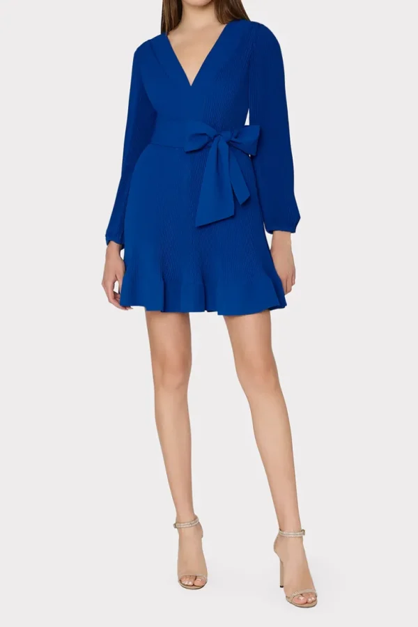 Cheap MILLY Liv Pleated Dress Sapphire